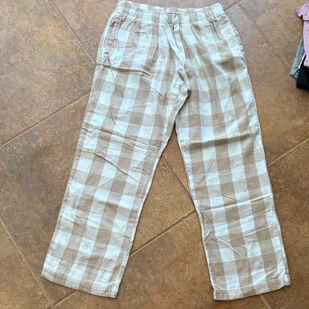 Women’s  Beige Checkered Pants